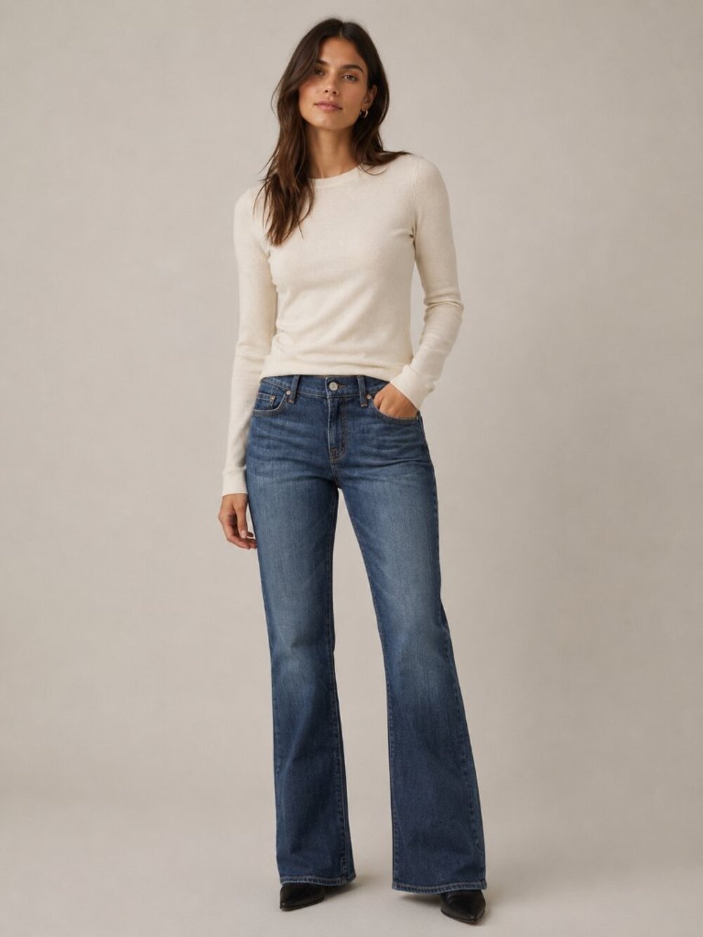 7 FOR ALL MANKIND Bootcut Jeans Medium Wash Midrise Womens 29 Y2K Western Casual